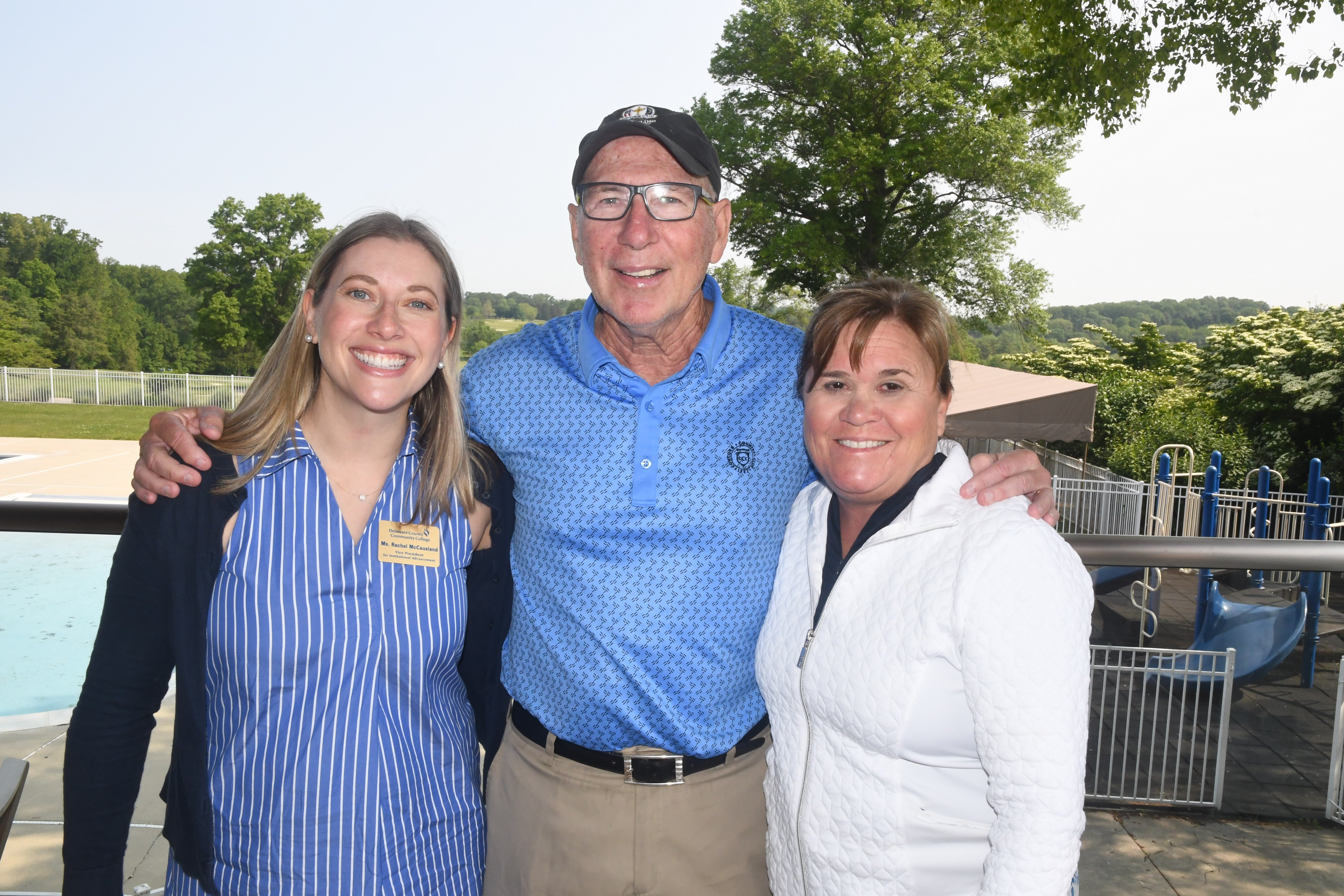 ϲ Educational Foundation Executive Director Rachel McCausland with Andy and Sharon Kelleher of the Kelleher Connect Opportunity Fund, at the 2023 annual Golf Classic